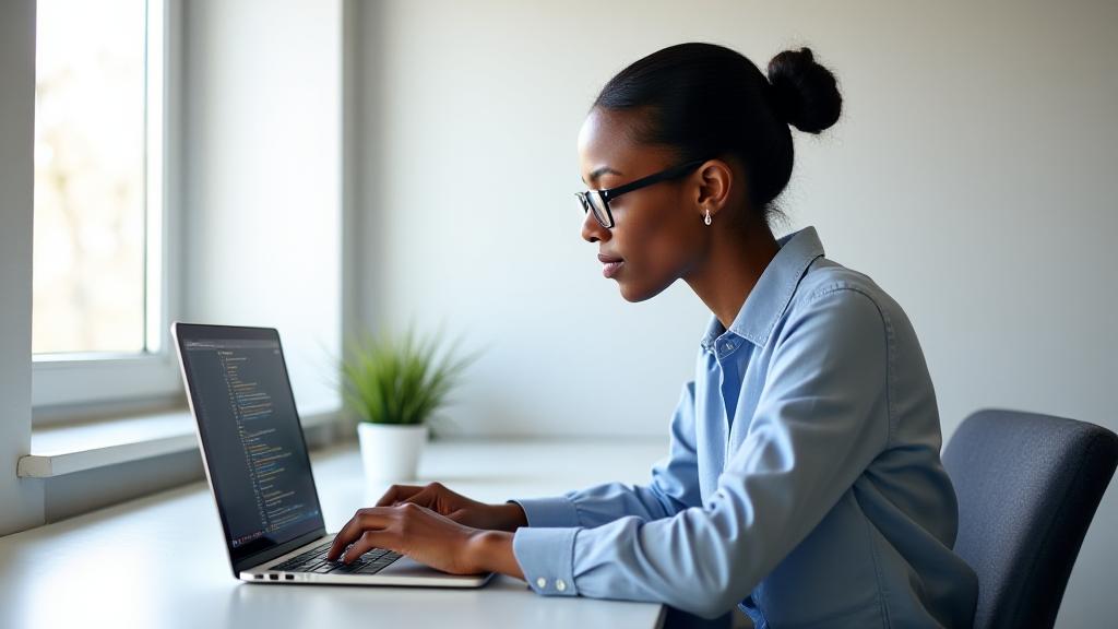 集中してデジタルツールを活用するビジネスマン